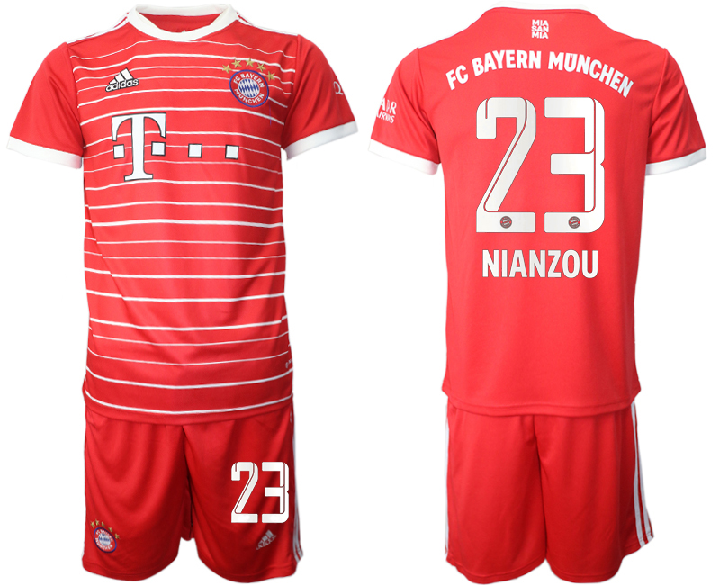 Men 2022-2023 Club Bayern Munich home Red #23 Adidas Soccer Jersey->bayern munich jersey->Soccer Club Jersey
